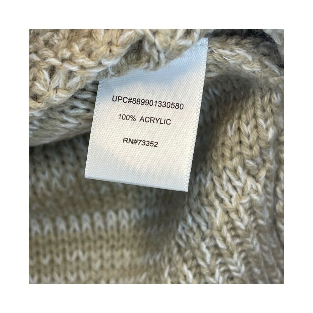 It's Our Time Sweater Women's Large Beige Tan Cable Knit Cowl Neck Long Sleeve - Picture 7 of 8
